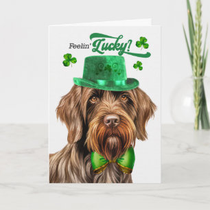 Wirehair Pointing Griffon Lucky St Patrick's Day Holiday Card
