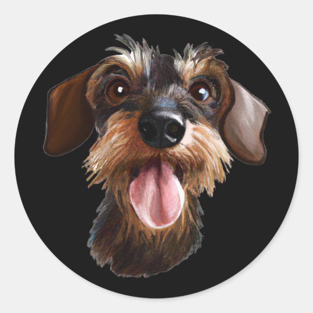 Wirehaired Dachshund Classic Round Sticker (Front)