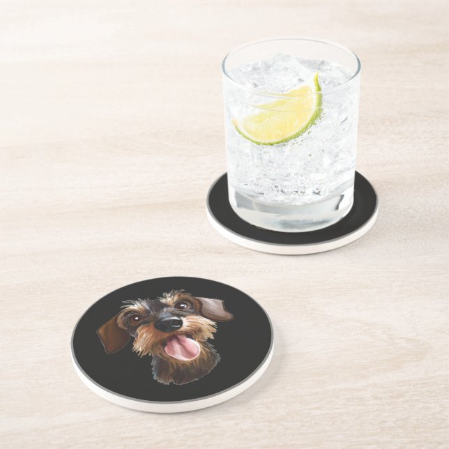 Wirehaired Dachshund Coaster (Side)