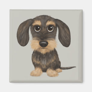 Wirehaired Dachshund Cute Cartoon Dog Teckel Magnet