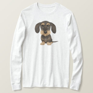 Wirehaired Dachshund Cute Cartoon Dog Teckel T-Shirt