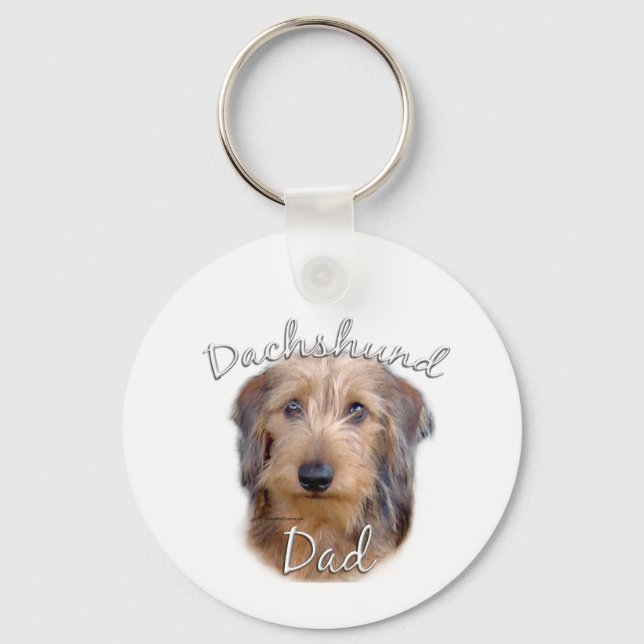 Wirehaired Dachshund Dad 2 Key Ring (Front)