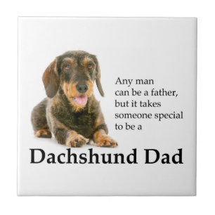 Wirehaired Dachshund Dad Tile Coaster