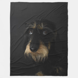 Wirehaired Dachshund Fleece Blanket