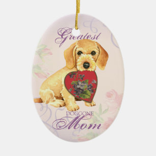 Wirehaired Dachshund Heart Mum Ceramic Ornament