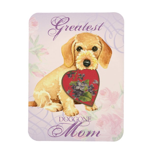 Wirehaired Dachshund Heart Mum Magnet (Vertical)