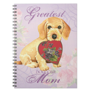 Wirehaired Dachshund Heart Mum Notebook
