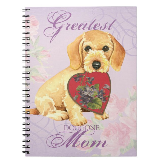 Wirehaired Dachshund Heart Mum Notebook (Front)