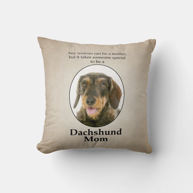 Wirehaired Dachshund Mum Pillow (Front)
