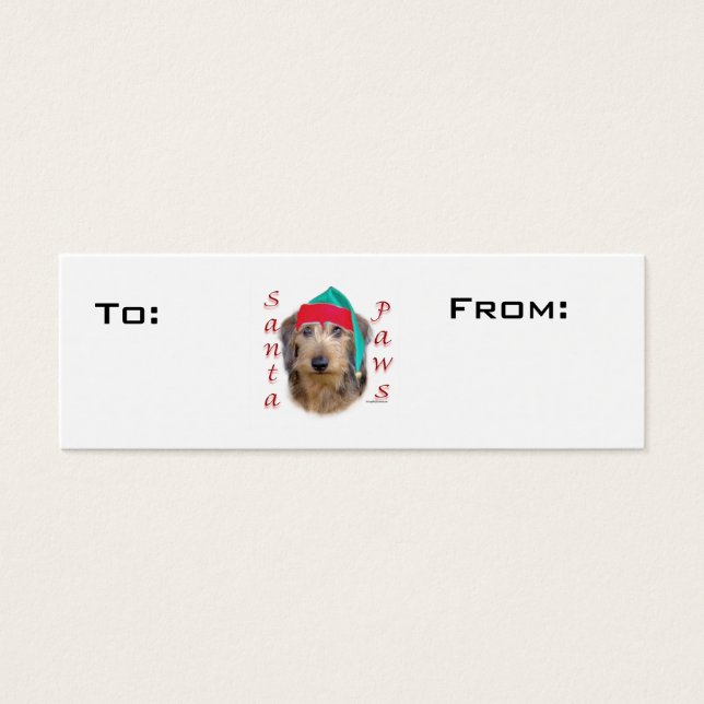 Wirehaired Dachshund Paws Gift Tags (Front)