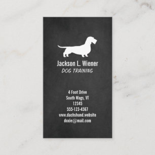 Wirehaired Dachshund Silhouette Chalkboard Style Business Card