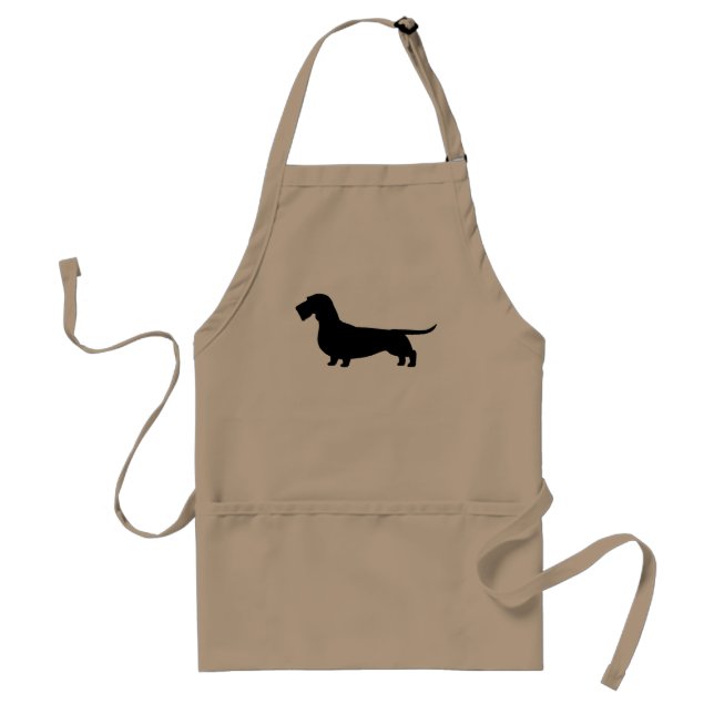 Wirehaired Dachshund Silhouette Wiener Dog Lover's Standard Apron (Front)