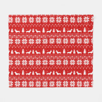 Wirehaired Dachshund Silhouettes Christmas Pattern