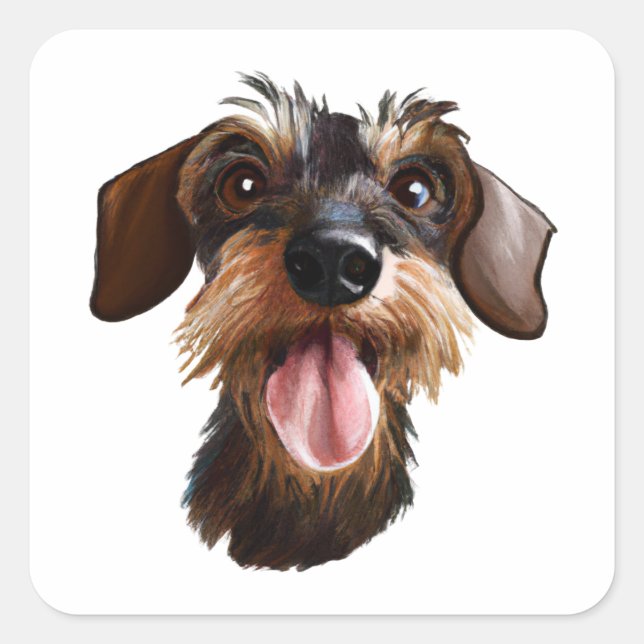 Wirehaired Dachshund Square Sticker (Front)