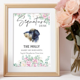 Wirehaired Dachshund Wedding Signature Drink Sign