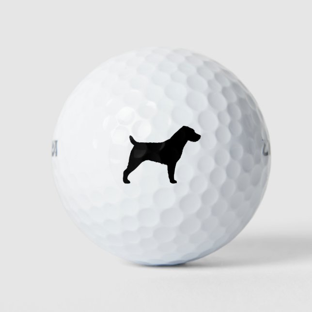 Wirehaired Jack Russell Terrier Silhouette Golf Balls (Front)