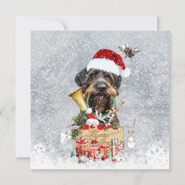 Wirehaired Pointer, Dog Christmas    (Front)