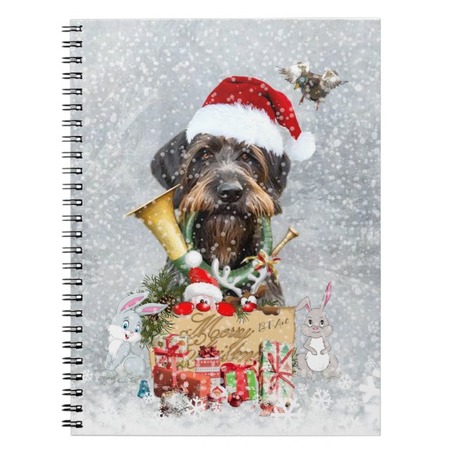 Wirehaired Pointer, Dog Christmas    Notebook (Front)