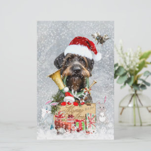 Wirehaired Pointer, Dog Christmas   Stationery