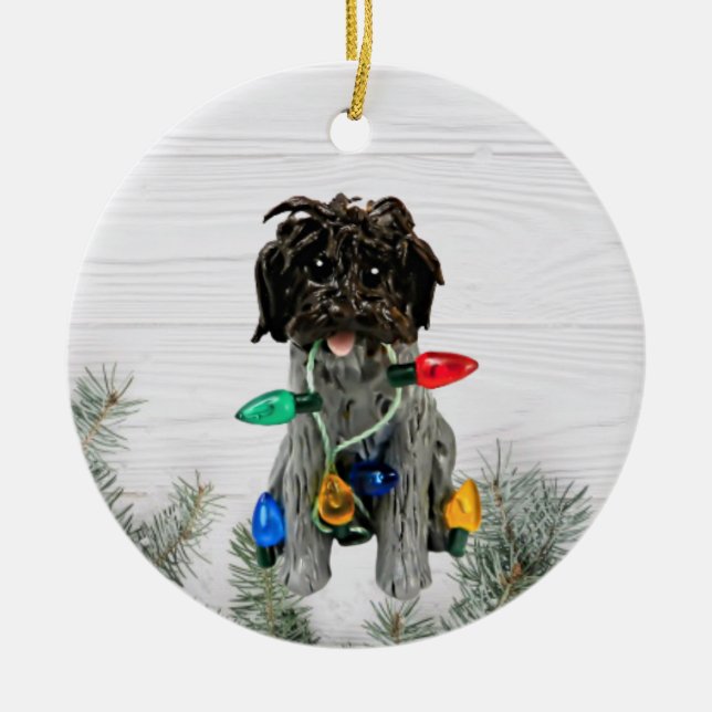 Wirehaired Pointing Griffon Ceramic Ornament (Front)
