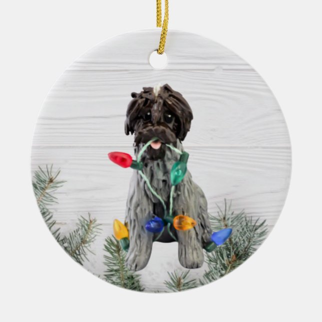 Wirehaired Pointing Griffon Ceramic Ornament (Front)