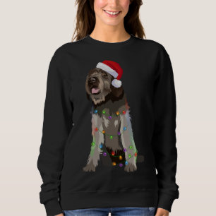 Wirehaired Pointing Griffon Christmas Lights Xmas Sweatshirt