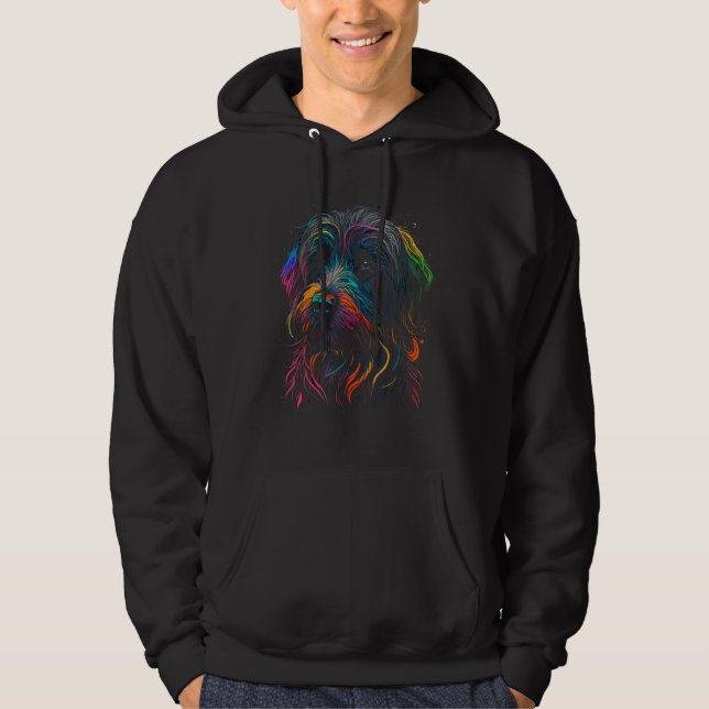 Wirehaired Pointing Griffon Colorful Pop Art Splas Hoodie (Front)