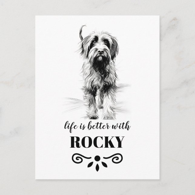 Wirehaired Pointing Griffon Custom dog Name Postcard (Front)