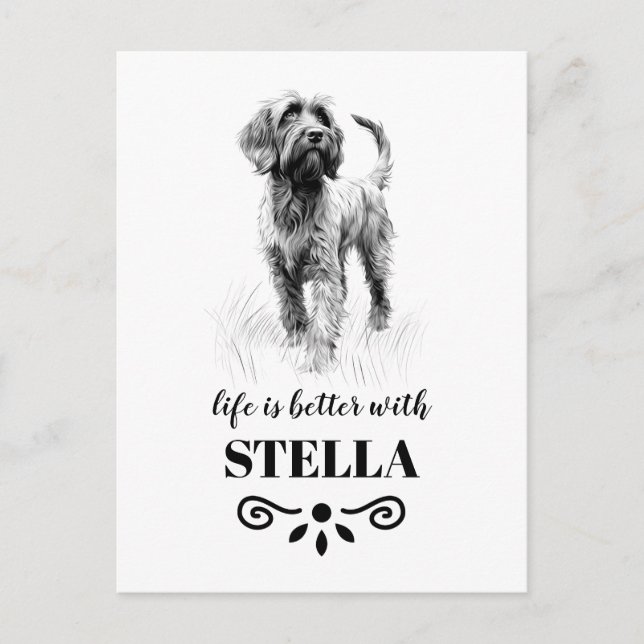 Wirehaired Pointing Griffon Custom dog name Postcard (Front)