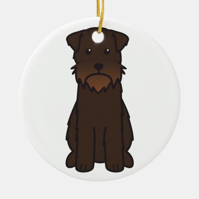 Wirehaired Pointing Griffon Dog Cartoon Ceramic Tree Decoration (Front)