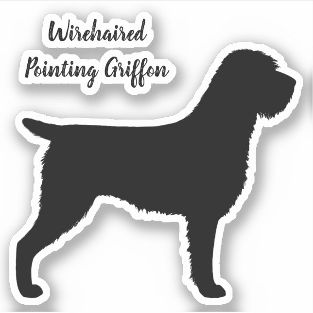 Wirehaired Pointing Griffon Dog Silhouette Sticker (Front)