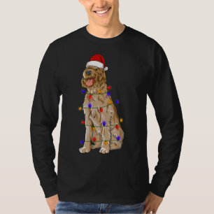 Wirehaired Pointing Griffon Dog Wearing Christmas T-Shirt