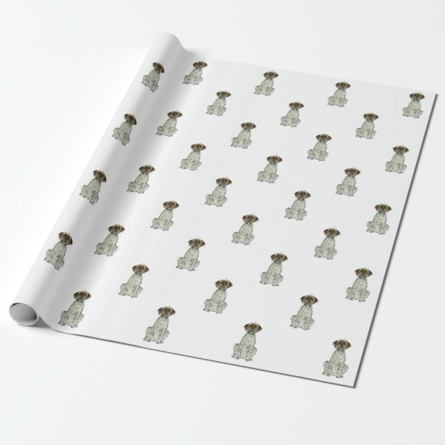 Wirehaired Pointing Griffon Gift Wrapping Paper (Unrolled)