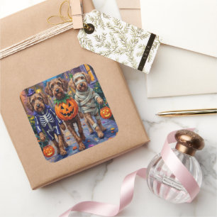 Wirehaired Pointing Griffon Halloween Costumes Square Sticker