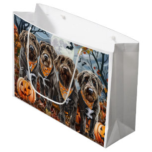 Wirehaired Pointing Griffon Halloween Spooky Large Gift Bag