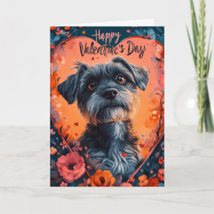 Wirehaired Pointing Griffon Hearts Valentine's Day Card