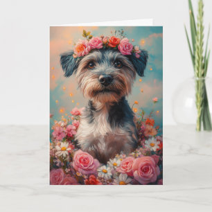Wirehaired Pointing Griffon Hearts Valentine's Day Card