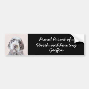 Wirehaired Pointing Griffon Painting - Dog Art Bumper Sticker