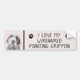 Wirehaired Pointing Griffon Painting - Dog Art Bumper Sticker