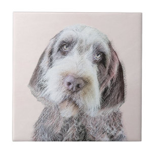 Wirehaired Pointing Griffon Painting - Dog Art Ceramic Tile