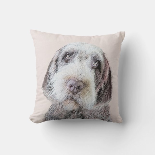 Wirehaired Pointing Griffon Painting - Dog Art Cushion (Front)
