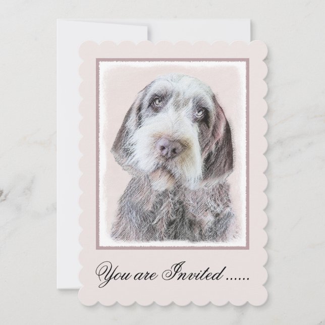 Wirehaired Pointing Griffon Painting - Dog Art Invitation (Front)