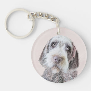 Wirehaired Pointing Griffon Painting - Dog Art Key Ring