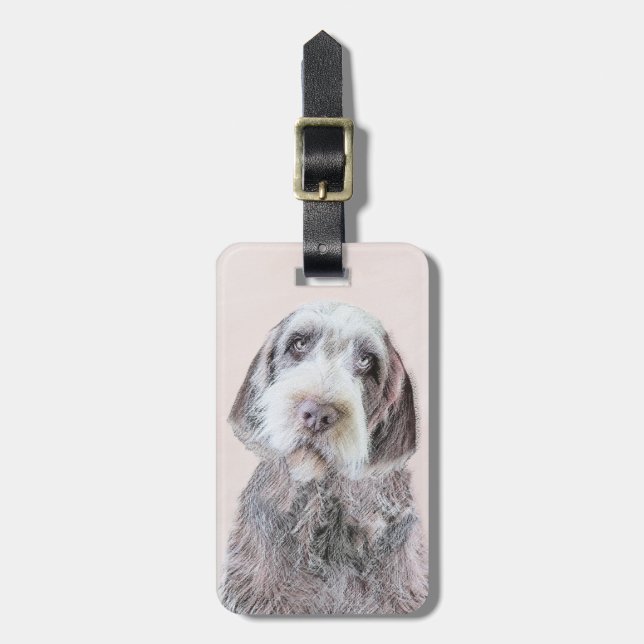 Wirehaired Pointing Griffon Painting - Dog Art Luggage Tag (Front Vertical)