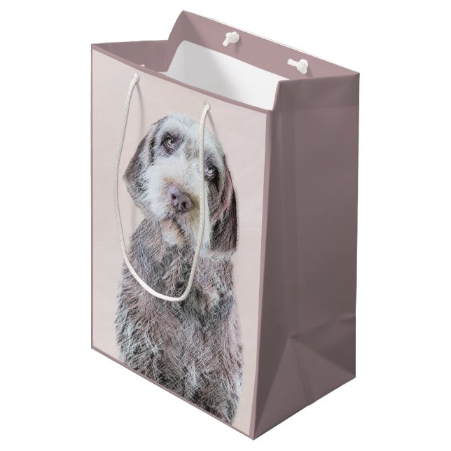 Wirehaired Pointing Griffon Painting - Dog Art Medium Gift Bag (Front Angled)
