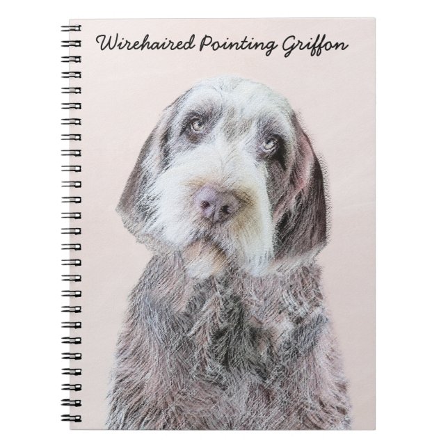 Wirehaired Pointing Griffon Painting - Dog Art Notebook (Front)