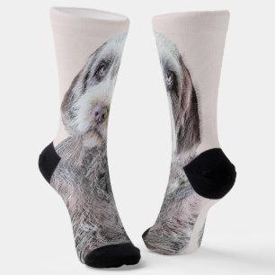 Wirehaired Pointing Griffon Painting - Dog Art Socks