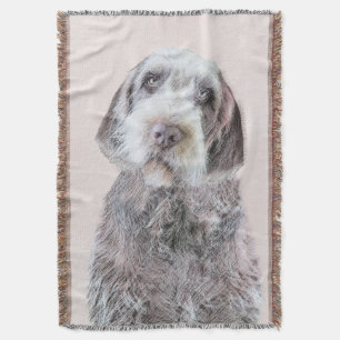 Wirehaired Pointing Griffon Painting - Dog Art Throw Blanket