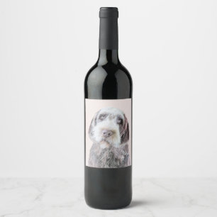 Wirehaired Pointing Griffon Painting - Dog Art Wine Label