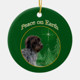 Wirehaired Pointing Griffon Peace Ceramic Ornament
